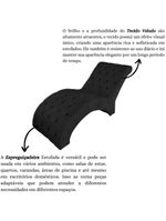 Recamier Divã Espreguiçadeira Para Sala Cliníca Aline Veludo Preto