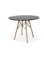 Mesa Eames Eiffel Wood Tampo De Madeira 110cm Preto
