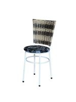 4 Cadeiras Brancas Para Mesa Hawai Cappuccino Premium Assento Floral Preto
