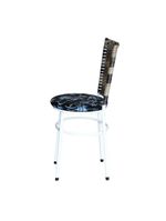4 Cadeiras Brancas Para Mesa Hawai Cappuccino Premium Assento Floral Preto