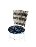 4 Cadeiras Brancas Para Mesa Hawai Cappuccino Premium Assento Floral Preto