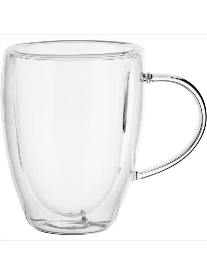 Caneca 270ml borosilicato transp parede dupla clear - nh
