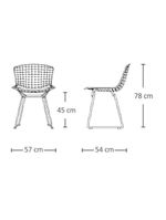 Cadeira Bertoia Preta Com Assento Preto