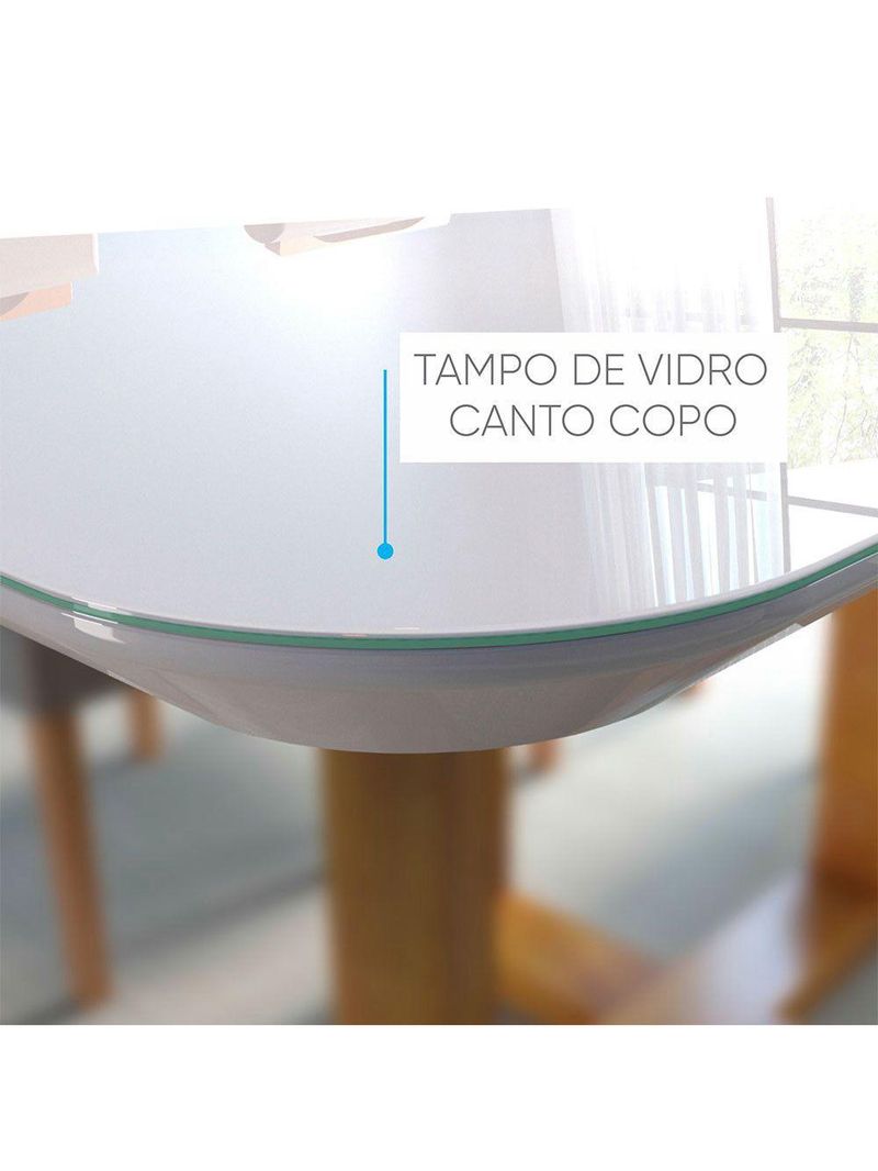 Conjunto Jantar Mesa E 6 Cadeiras Mel/Off White/ Bege Areia