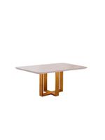 Conjunto Jantar Mesa E 6 Cadeiras Mel/Off White/ Bege Areia