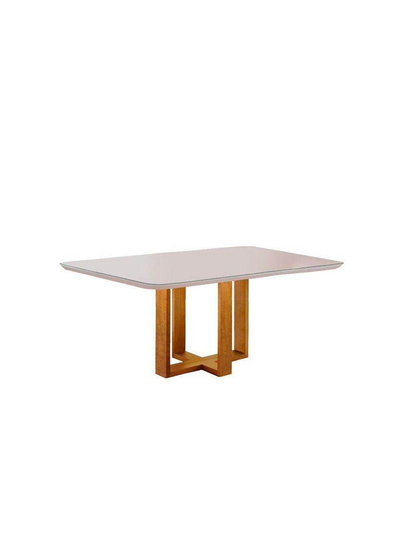 Conjunto Jantar Mesa E 6 Cadeiras Mel/Off White/ Bege Areia