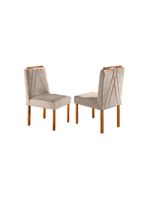 Conjunto Jantar Mesa E 6 Cadeiras Mel/Off White/ Bege Areia