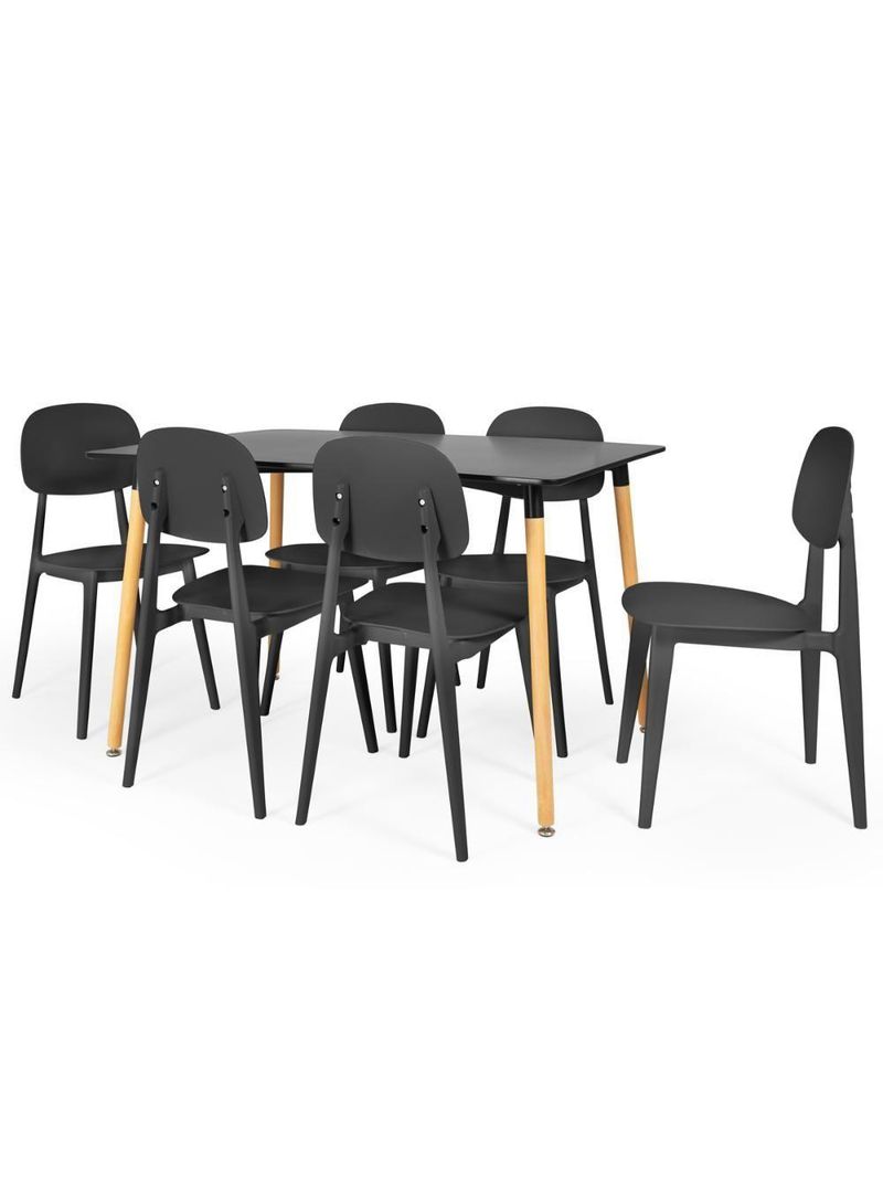 Conjunto Mesa De Jantar Retangular Eiffel 6 Cadeiras Itália