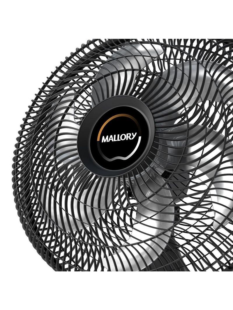 Ventilador De Coluna Mallory 40cm Eolo Com 6 Pás E Silencioso Preto 110V