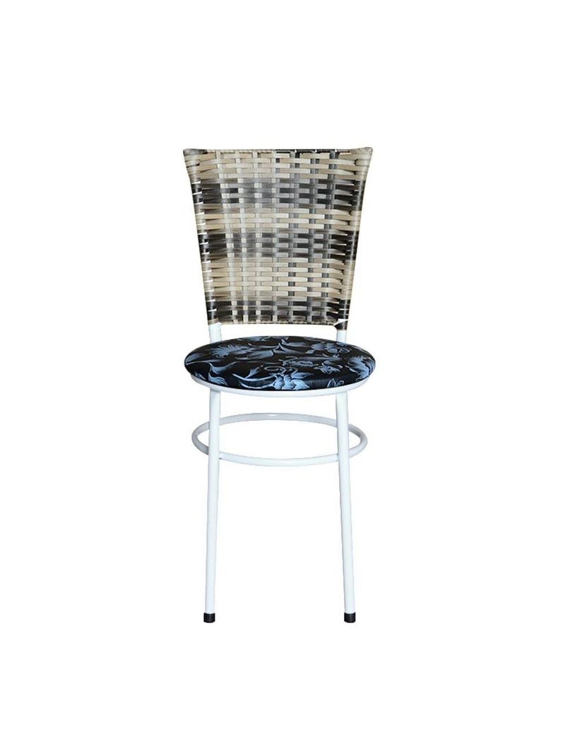 4 Cadeiras Brancas Para Mesa Hawai Cappuccino Premium Assento Floral Preto
