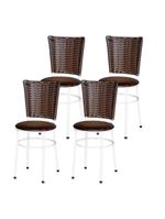 4 Cadeiras Para Mesa Branca Hawai Avelã Branco