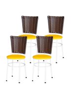 4 Cadeiras Para Mesa Branca Hawai Avelã Branco