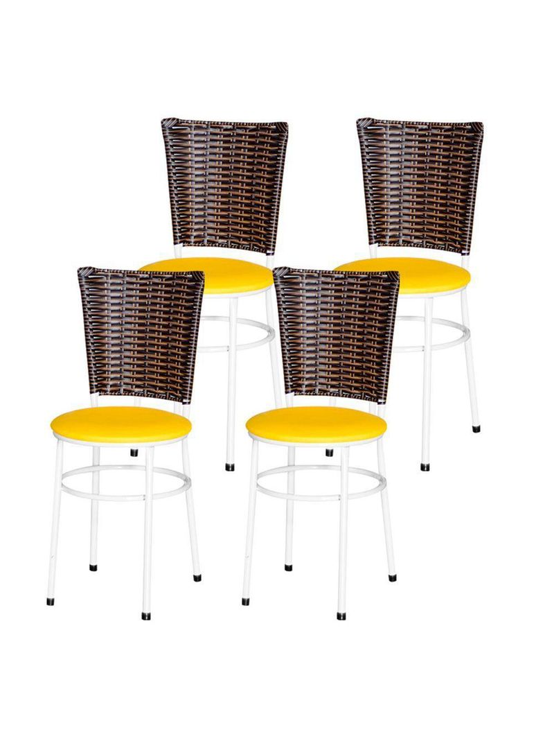 4 Cadeiras Para Mesa Branca Hawai Avelã Branco