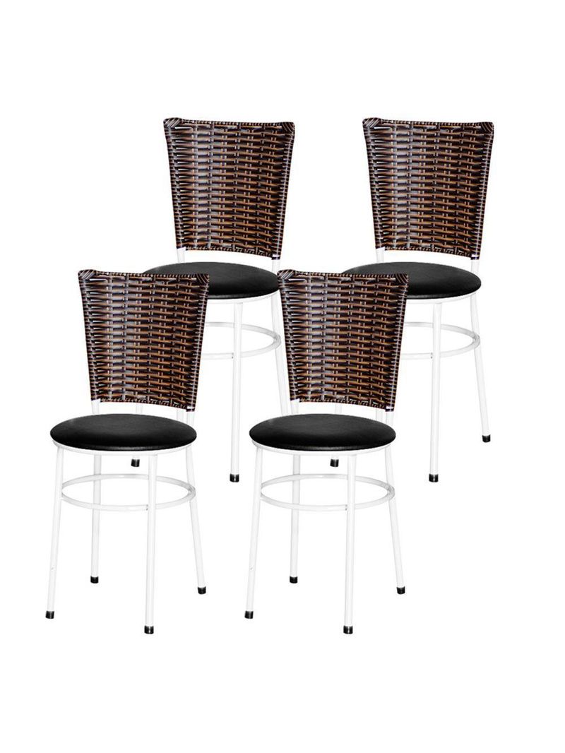 4 Cadeiras Para Mesa Branca Hawai Avelã Branco
