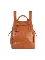 Mochila De Couro Legítimo Modelo Malu Resistente Confortável Modelo: caramelo