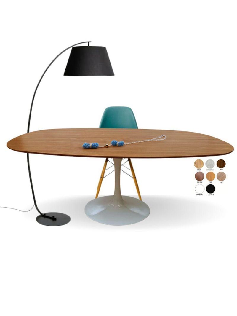Mesa Saarinen Retangular Ovalada 160x90cm Em Freijo