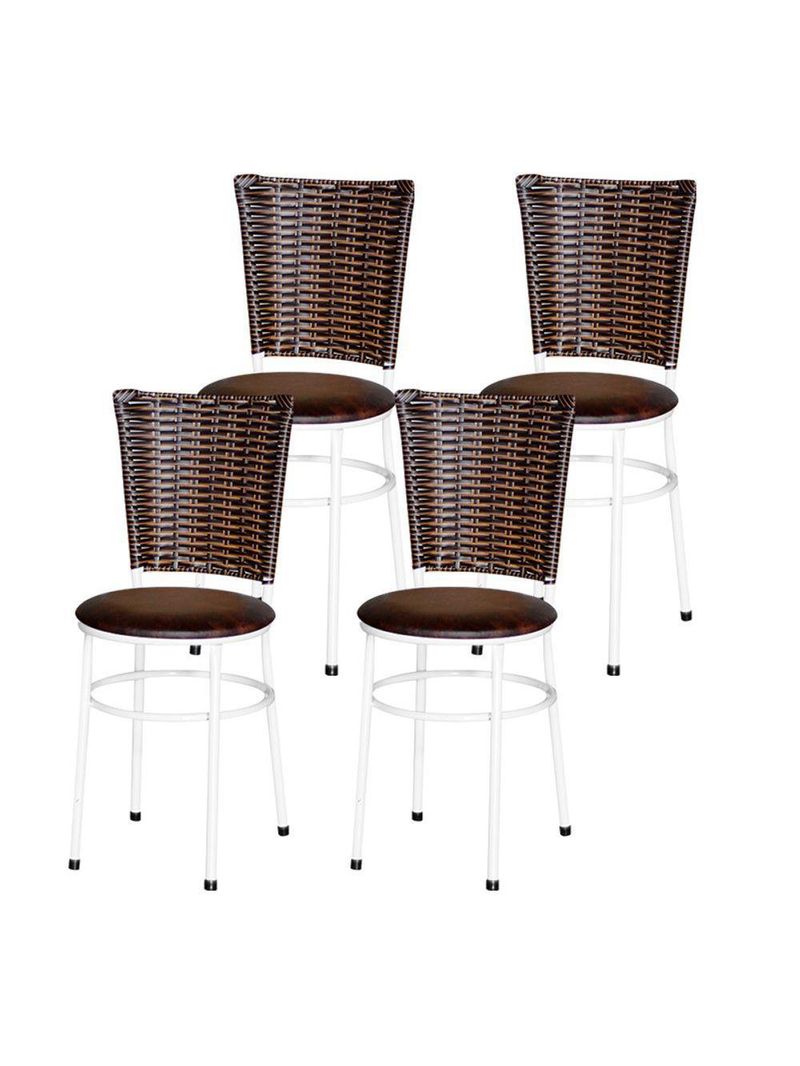 4 Cadeiras Para Mesa Branca Hawai Avelã Branco
