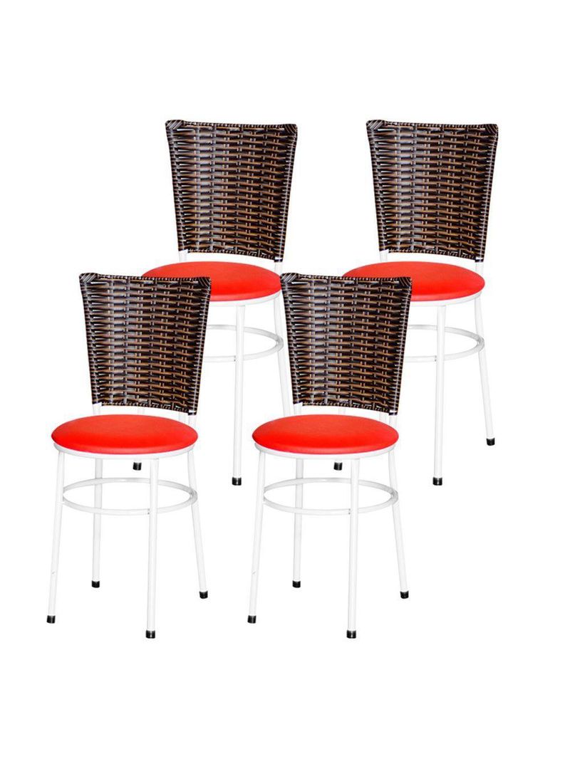 4 Cadeiras Para Mesa Branca Hawai Avelã Branco