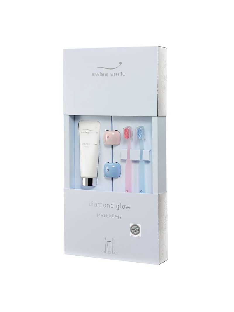 Swiss smile gold kit  - creme dental + escovas + suporte