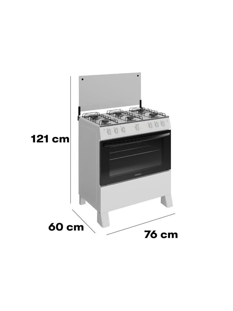 Fogão Itatiaia Star New Piso 6 Bocas Branco Mesa de Inox Bivolt 3700000473