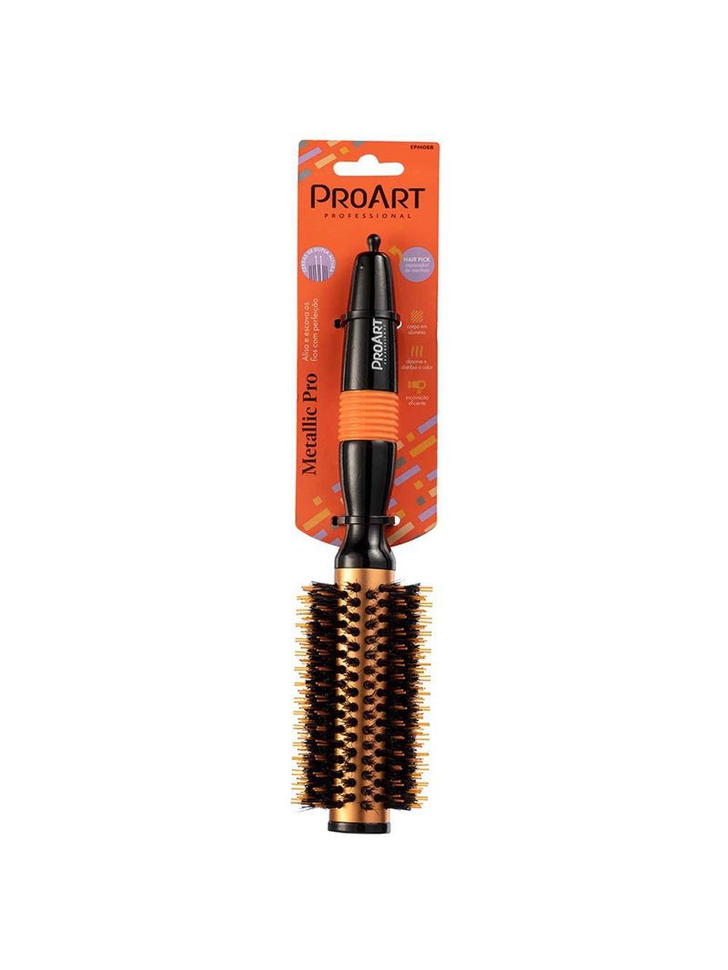 Escova de cabelo proart profissional metallic pro laranja