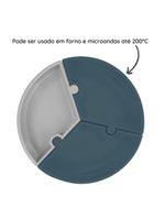 Prato infantil de silicone encaixe puzzle deep blue e cinza - minikoioi