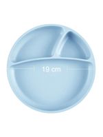 Prato infantil de silicone com divisórias e sucção portions mineral blue - minikoioi