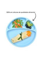Prato infantil de silicone com divisórias e sucção portions mineral blue - minikoioi
