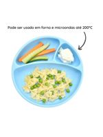 Prato infantil de silicone com divisórias e sucção portions mineral blue - minikoioi