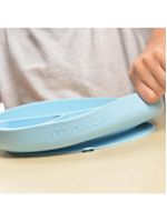 Prato infantil de silicone com divisórias e sucção portions mineral blue - minikoioi