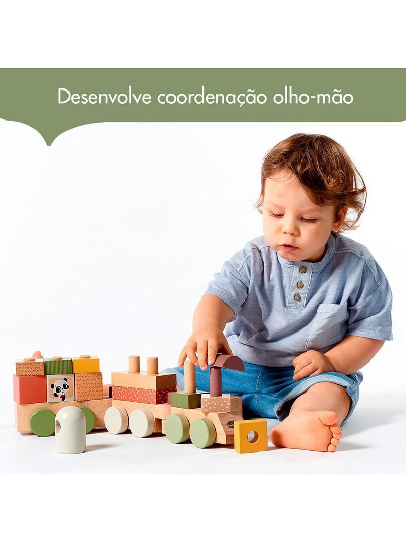 Trenzinho de madeira boho chic - tiny love