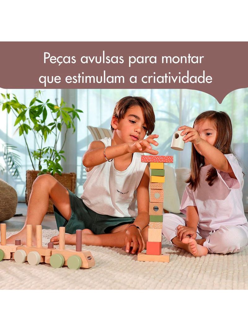 Trenzinho de madeira boho chic - tiny love