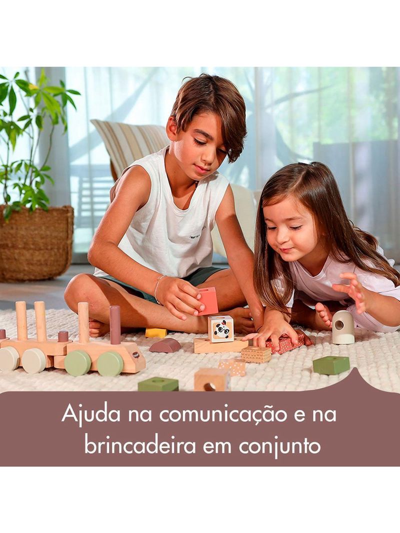 Trenzinho de madeira boho chic - tiny love