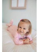 Macacão magnético listra rosa com girafinhas - 18 meses (1 a 2 anos)