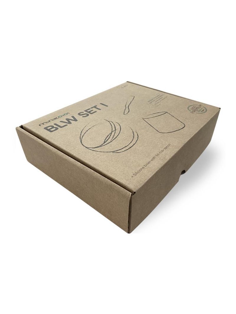 Kit de alimentação silicone blw set1 woody brown - minikoioi