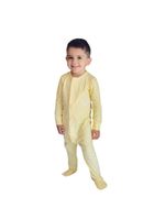 Macacão magnético amarelo com girafa lateral branca - 12 meses
