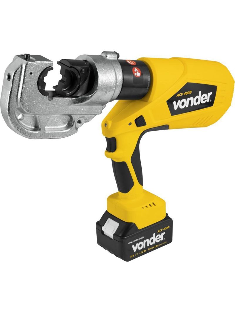 Alicate crimpador hidráulico bateria 18v acv400b vonder plus