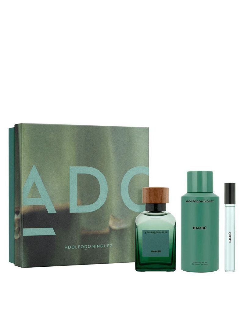 Kit Adolfo Dominguez Bambu Desodorante 150ml + Eau De Parfum 120ml + Eau De Parfum 10ml - Perfume Masculino