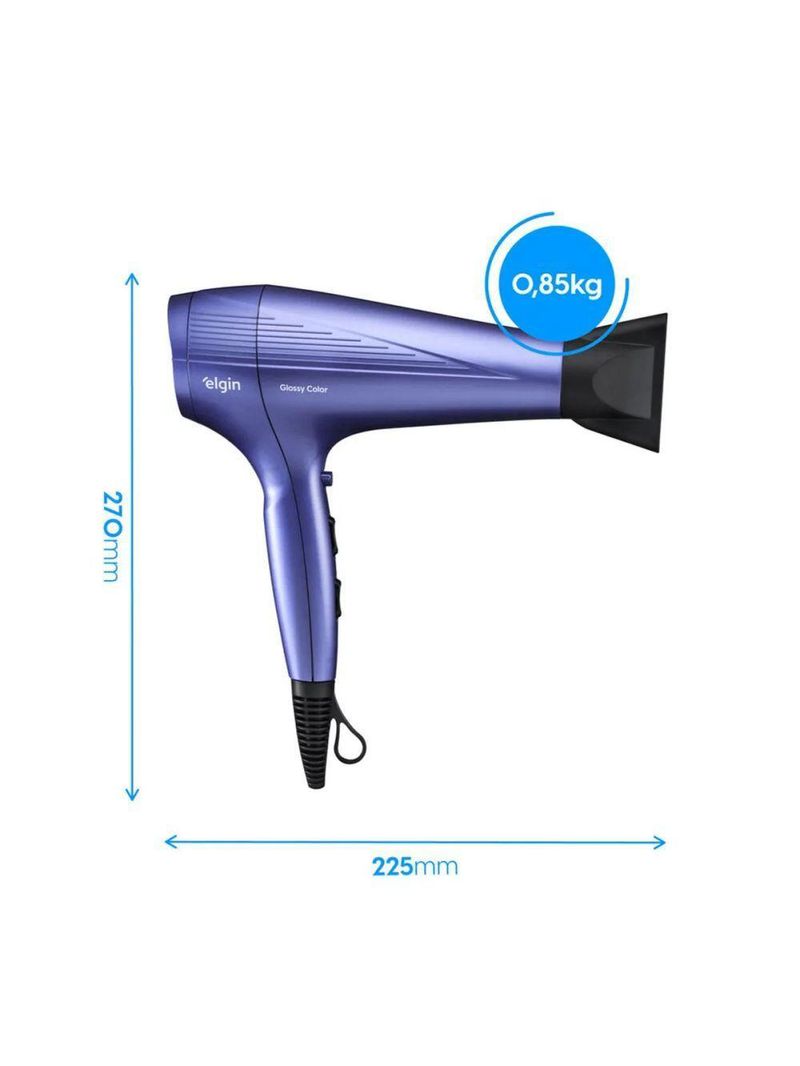 Secador Glossy Color - 2 Velocidades 3 Temperaturas Jato de Ar Frio 2000W 220V