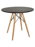 Conjunto De Mesa Redonda Eames 100cm Preto + 6 Cadeiras Eiffel Dsw Preto