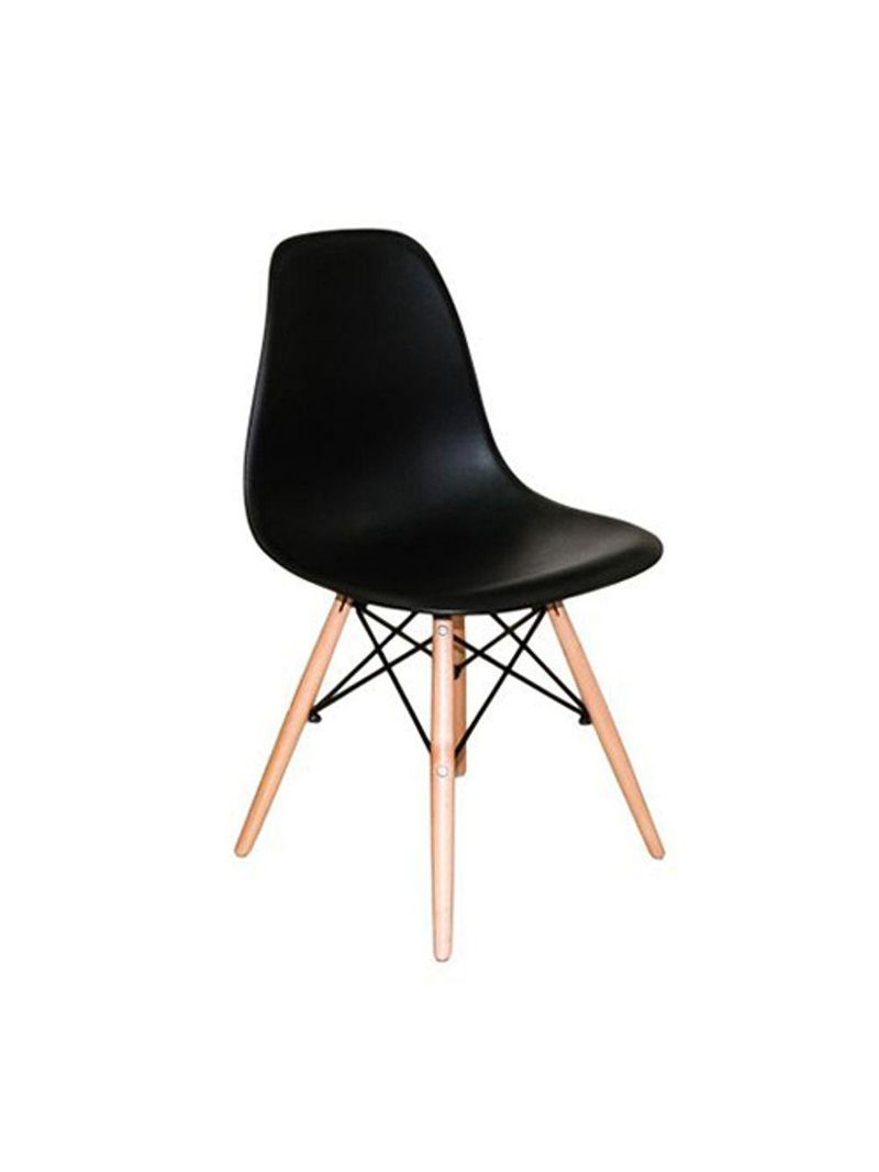 Conjunto De Mesa Redonda Eames 100cm Preto + 6 Cadeiras Eiffel Dsw Preto