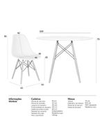 Conjunto De Mesa Redonda Eames 100cm Preto + 6 Cadeiras Eiffel Dsw Preto