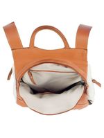 Mochila De Couro Legítimo Modelo Malu Resistente Confortável Modelo: caramelo