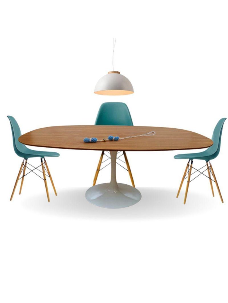 Mesa Saarinen Retangular Ovalada 160x90cm Em Freijo