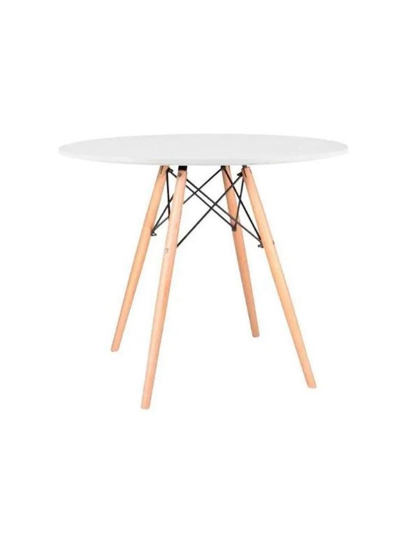 Mesa De Jantar Redonda Eames Eiffel 110cm Branca