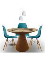 Mesa De Jantar Eclipse Cone Redonda 90cm Em Freijo