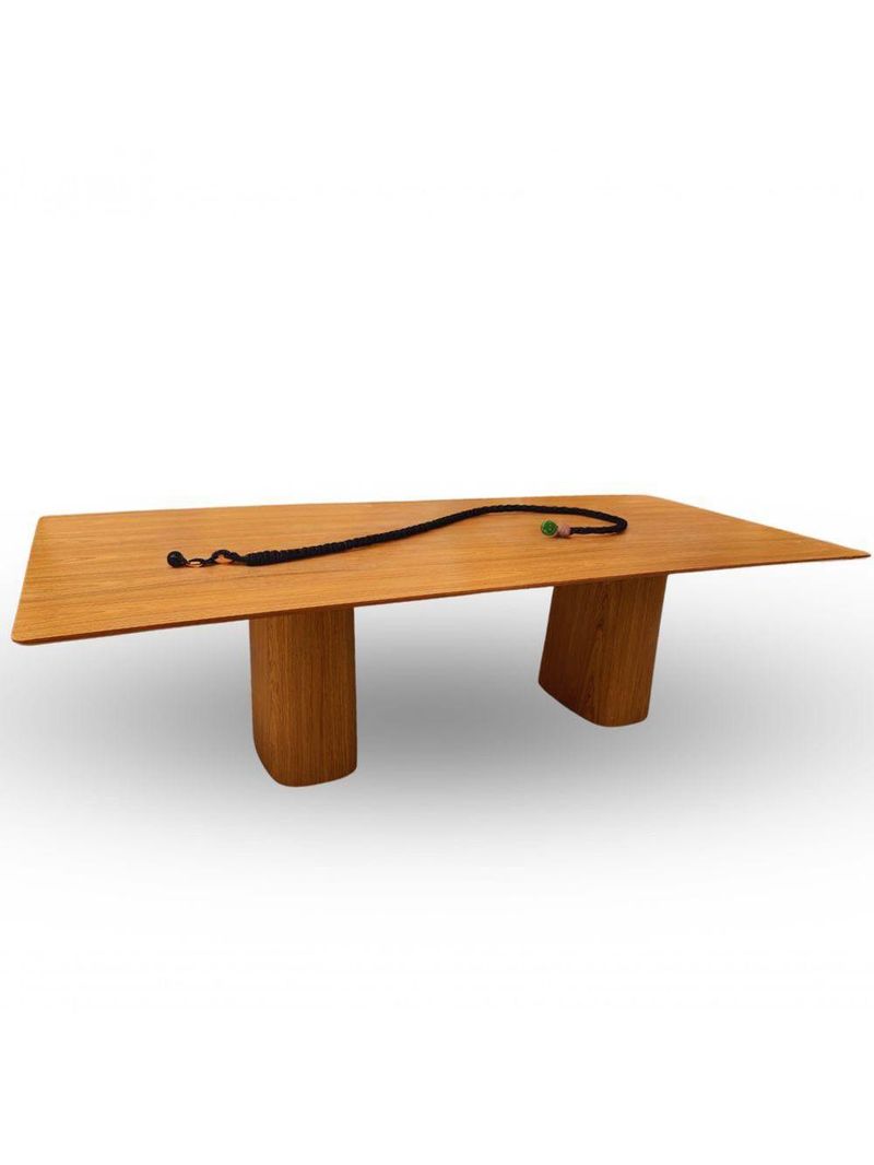 Mesa De Jantar Cone Retangular Duo 180x100cm Base Freijó Tampo Freijó