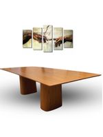 Mesa De Jantar Cone Retangular Duo 180x100cm Base Freijó Tampo Freijó
