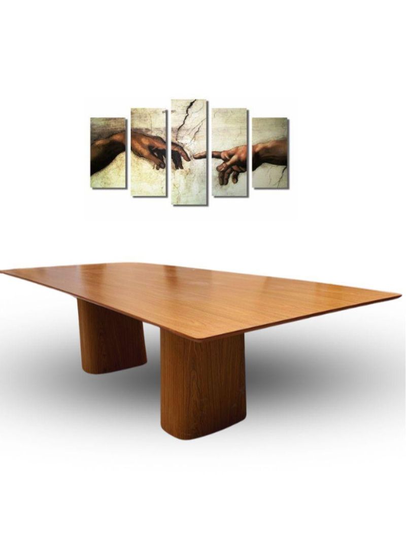 Mesa De Jantar Cone Retangular Duo 180x100cm Base Freijó Tampo Freijó