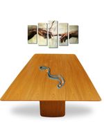 Mesa De Jantar Cone Retangular Duo 180x100cm Base Freijó Tampo Freijó